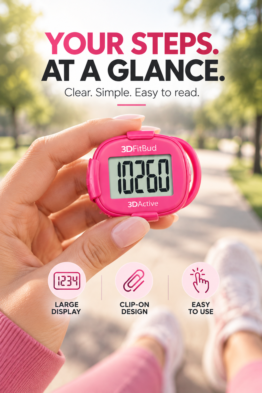 Pedometer - 3DFitBud Simple Step Counter